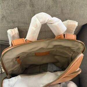 Elegant Tan Leather Backpack
